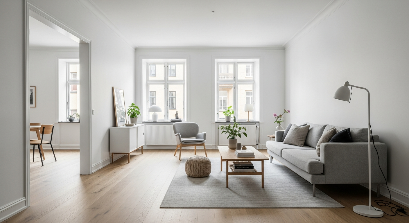 한남 레지던스 거실 시공 후